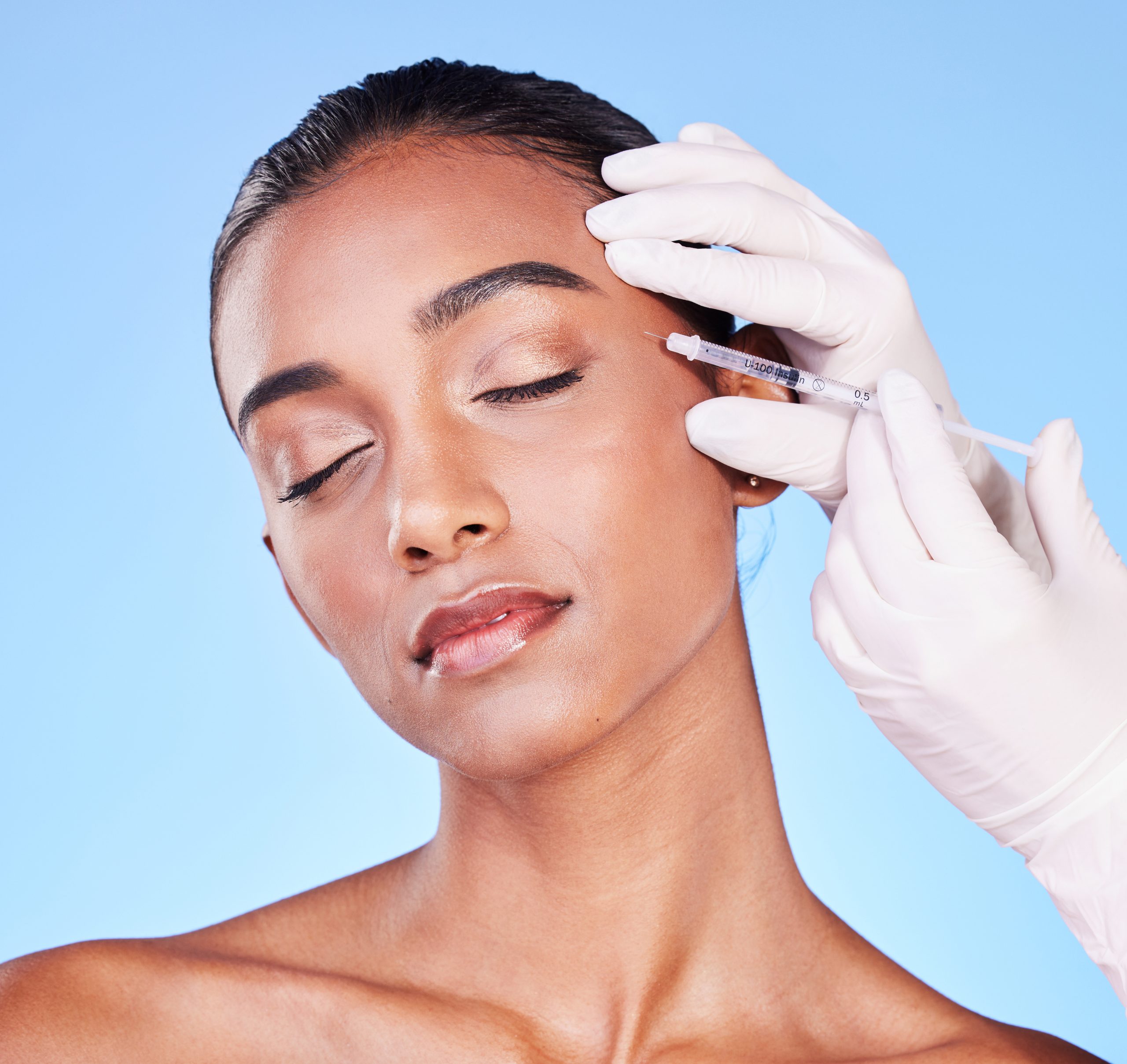 A Beautiful woman with clear skin from skin booster treatment profhilo